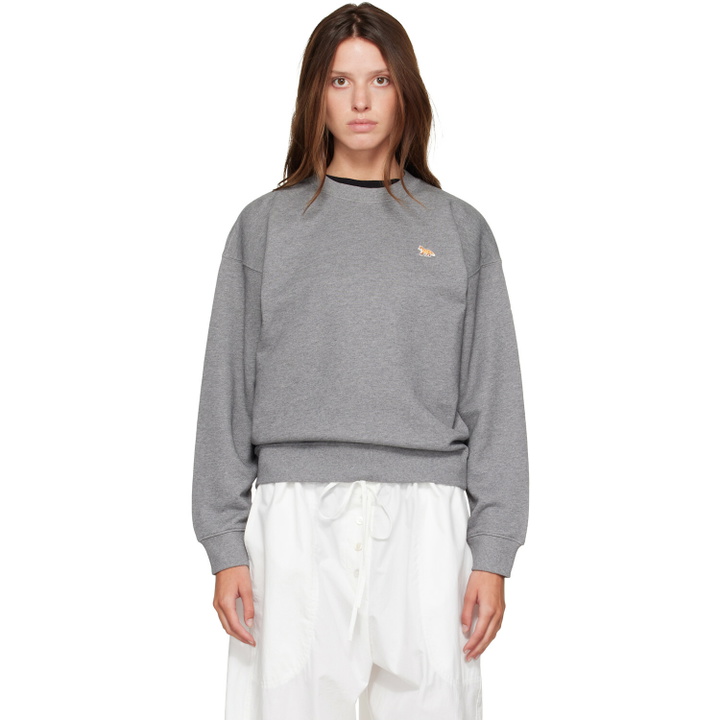 Photo: Maison Kitsuné Gray Baby Fox Comfort Sweatshirt