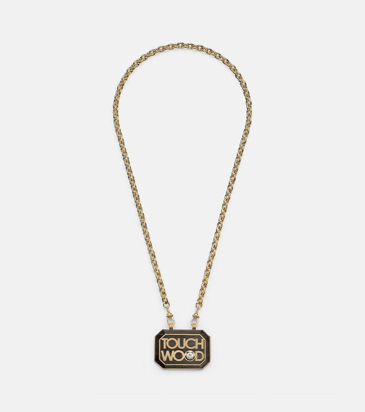 Marie Lichtenberg Scapular 18kt gold and ebony pendant necklace with diamond