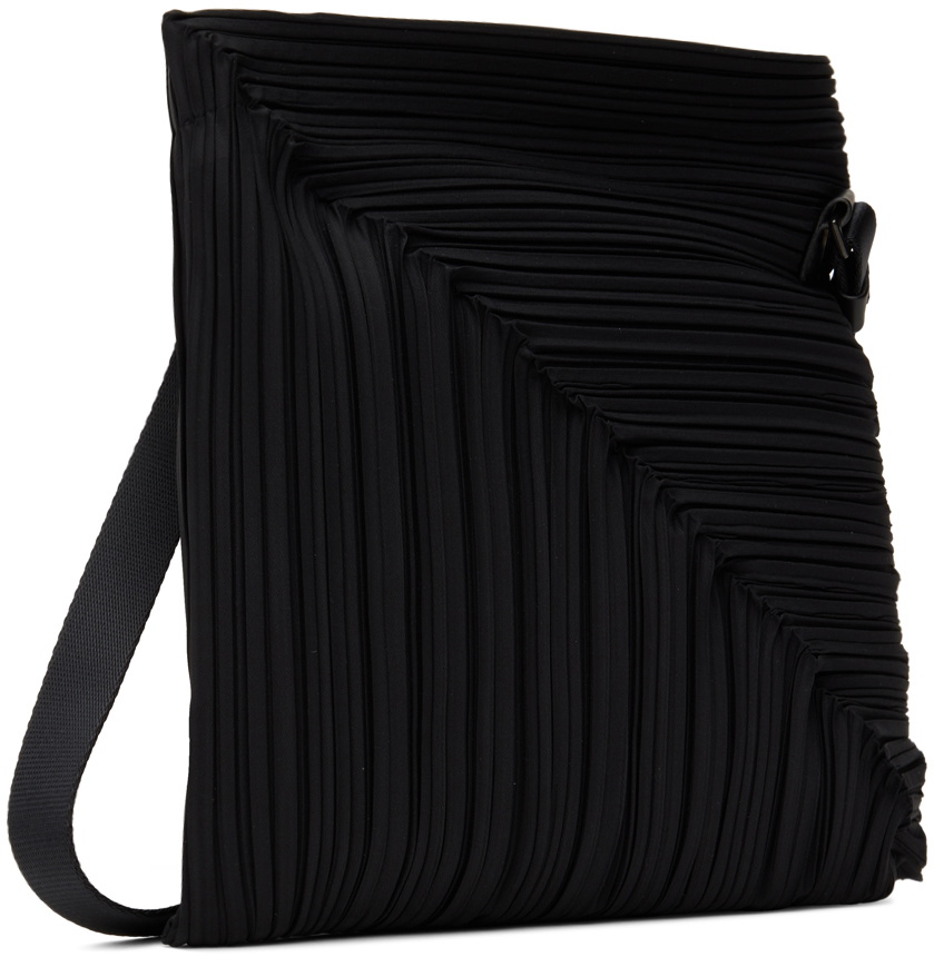 Pleats Please Issey Miyake Black Diagonal Pleats Tote