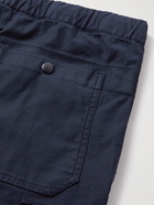 Beams Plus - Tapered Cotton-Blend Drawstring Cargo Trousers - Blue