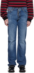Martine Rose Blue Faded Jeans