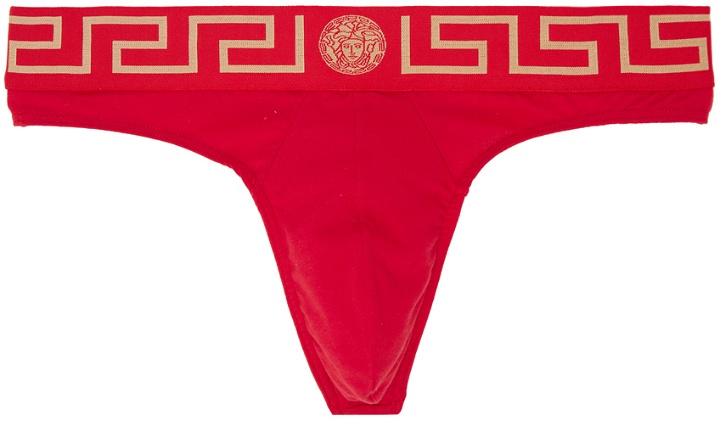 Photo: Versace Underwear Red Greca Border Thong