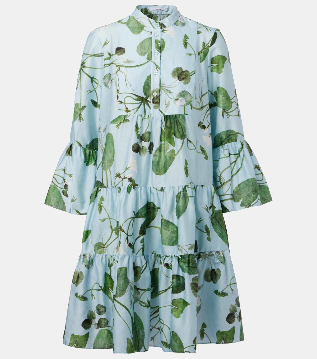 Erdem Tiered floral cotton minidress