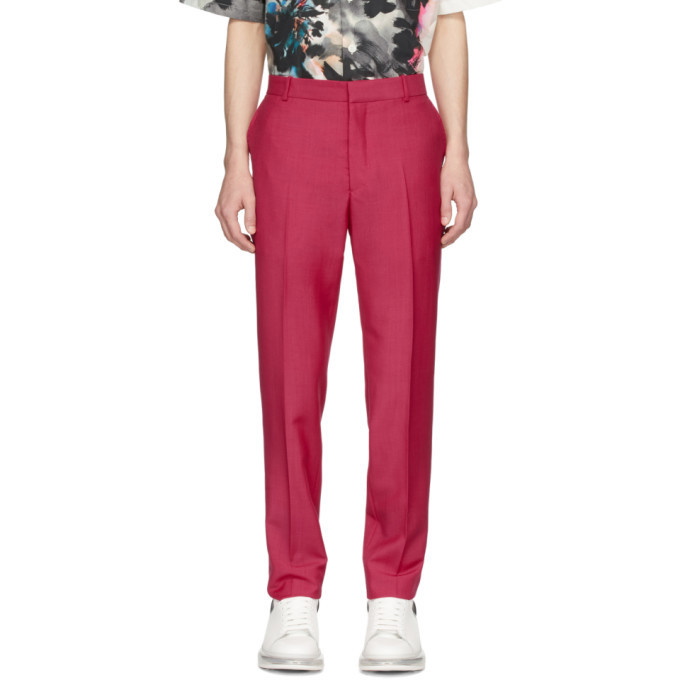Photo: Alexander McQueen Pink Selvedge Wool and Mohair Trousers