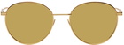 Bottega Veneta Gold Metal Round Sunglasses