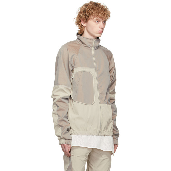 Arnar Mar Jonsson Beige and Grey Track Jacket