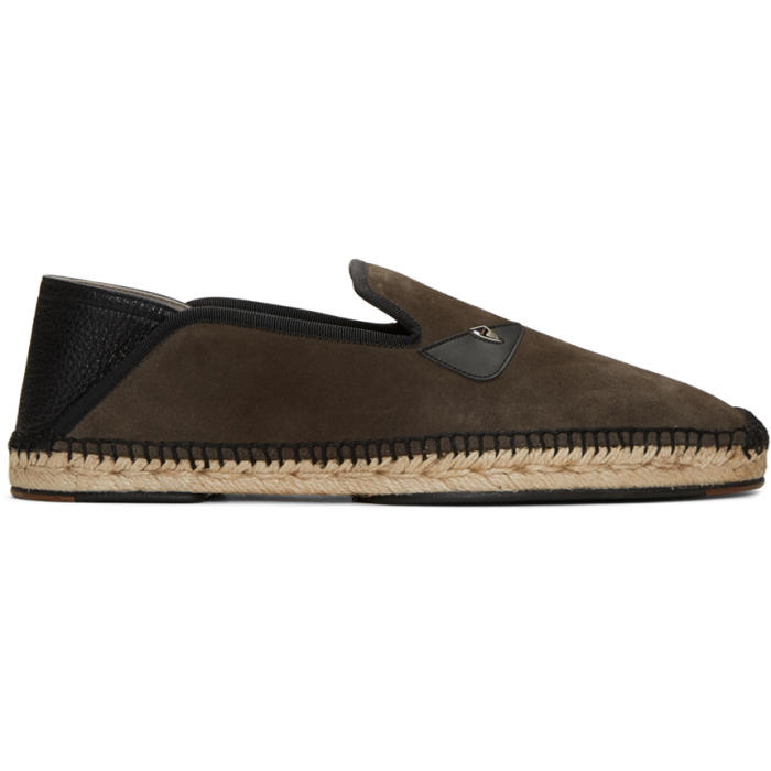 Photo: Fendi Brown Suede Bag Bug Espadrilles