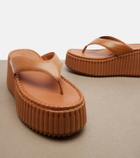 Chloé Nama leather platform thong sandals