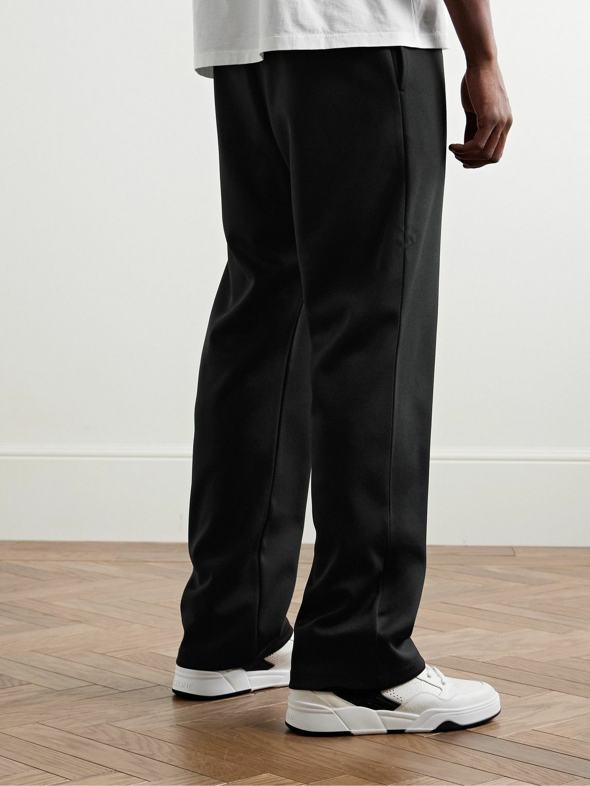 CELINE - Straight-Leg Striped Jersey Sweatpants - Black