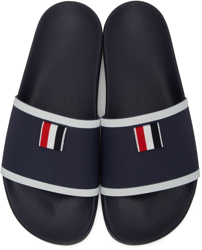 Thom Browne Navy Rubber Pool Slides