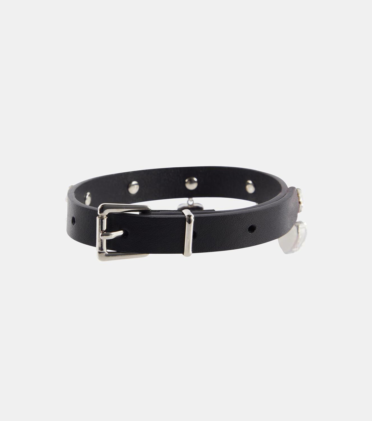 Alessandra Rich Embellished leather choker