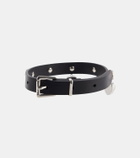 Alessandra Rich Embellished leather choker