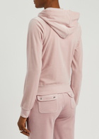 Juicy Couture Classic Robertson Hooded Velour Sweatshirt Light Pink