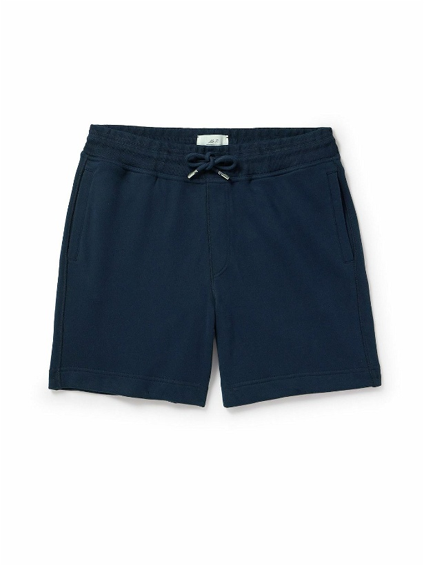 Photo: Mr P. - Straight-Leg Cotton-Jersey Drawstring Shorts - Blue