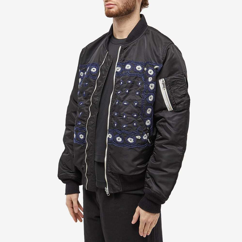 Noma t.d. Men's Hand Embroidery Flight Jacket in Black NOMA t.d.