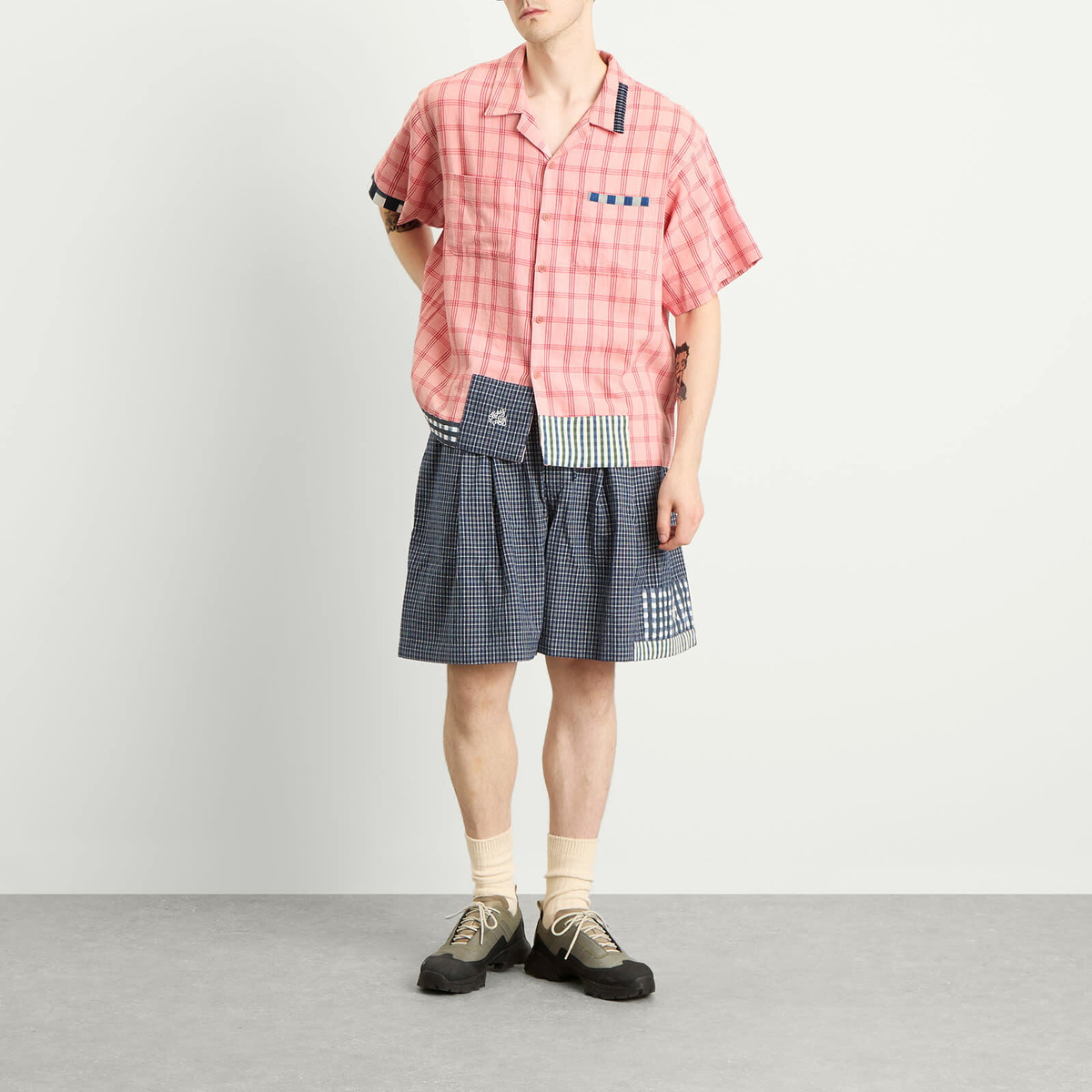 Story mfg. Men's PA Shirt in Pink Handloom Picnic