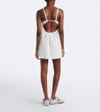 Miu Miu Embroidered cotton and linen-blend minidress