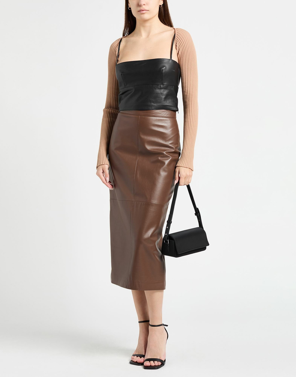 Andreādamo Womens Shrug Light brown