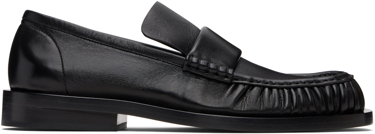 Jil Sander Black Square Toe Loafers
