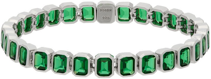 Photo: Numbering SSENSE Exclusive Silver & Green #3940 Bracelet