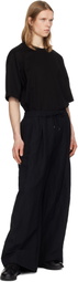 Juun.J Black Cotton-Linen Blended Trousers