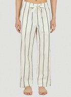 Striped Drawstring Pyjama Pants in White