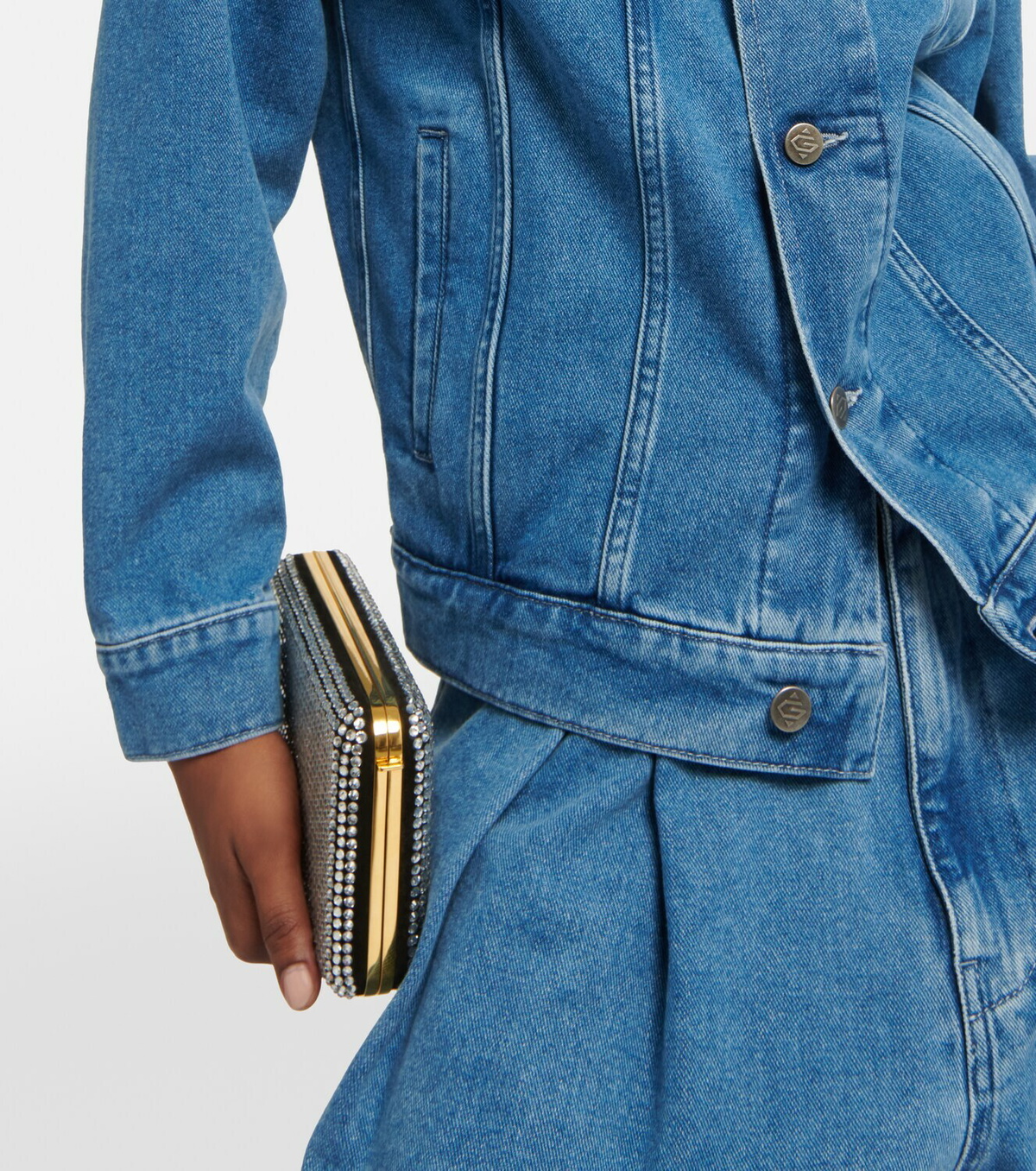 Giuseppe di Morabito Floral-appliqué denim jacket Giuseppe
