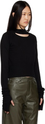 determ; Black Cutout Sweater