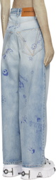 VETEMENTS Blue Scribbled Baggy Jeans
