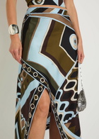 Pucci Asymmetric Printed Silk Midi Skirt Multicoloured