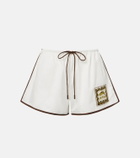 Alémais Scuba patch-appliqué cotton shorts