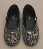 Prada Chevron tweed Mary Jane ballet flats
