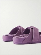 Birkenstock - TEKLA Uji Shearling-Lined Leather-Trimmed Suede Sandals - Purple