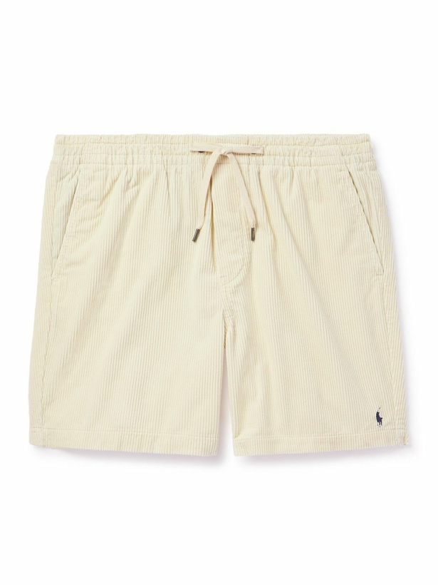 Photo: Polo Ralph Lauren - Straight-Leg Logo-Embroidered Cotton-Corduroy Shorts - Neutrals