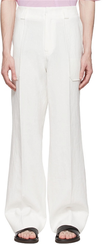 Photo: Ermenegildo Zegna Couture White Linen Trousers