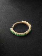 MARIA TASH - 8mm Eternity 18-Karat Gold Emerald Single Hoop Earring