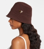 Prada Logo crochet cotton bucket hat