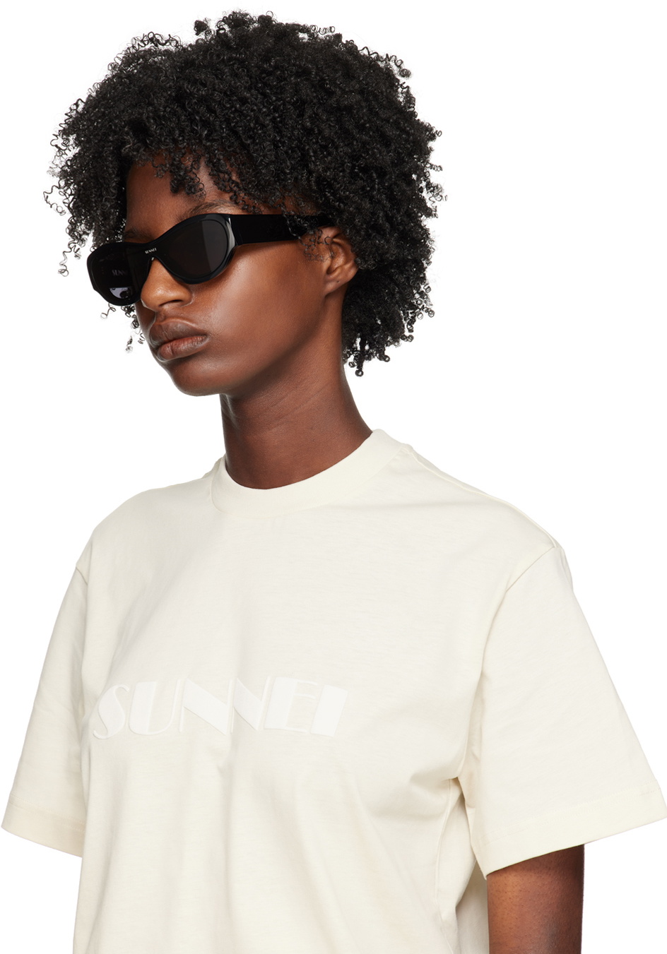 Buy Sunnei Squared Sunglasses W/ Elastic Band - Cream,black At 60% Off |  Editorialist