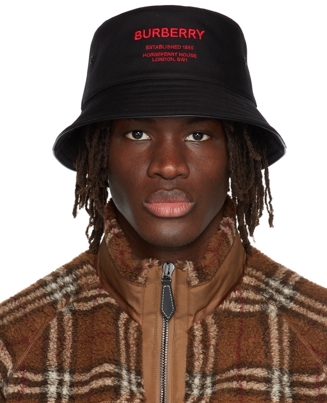 Photo: Burberry Black Horseferry Motif Bucket Hat