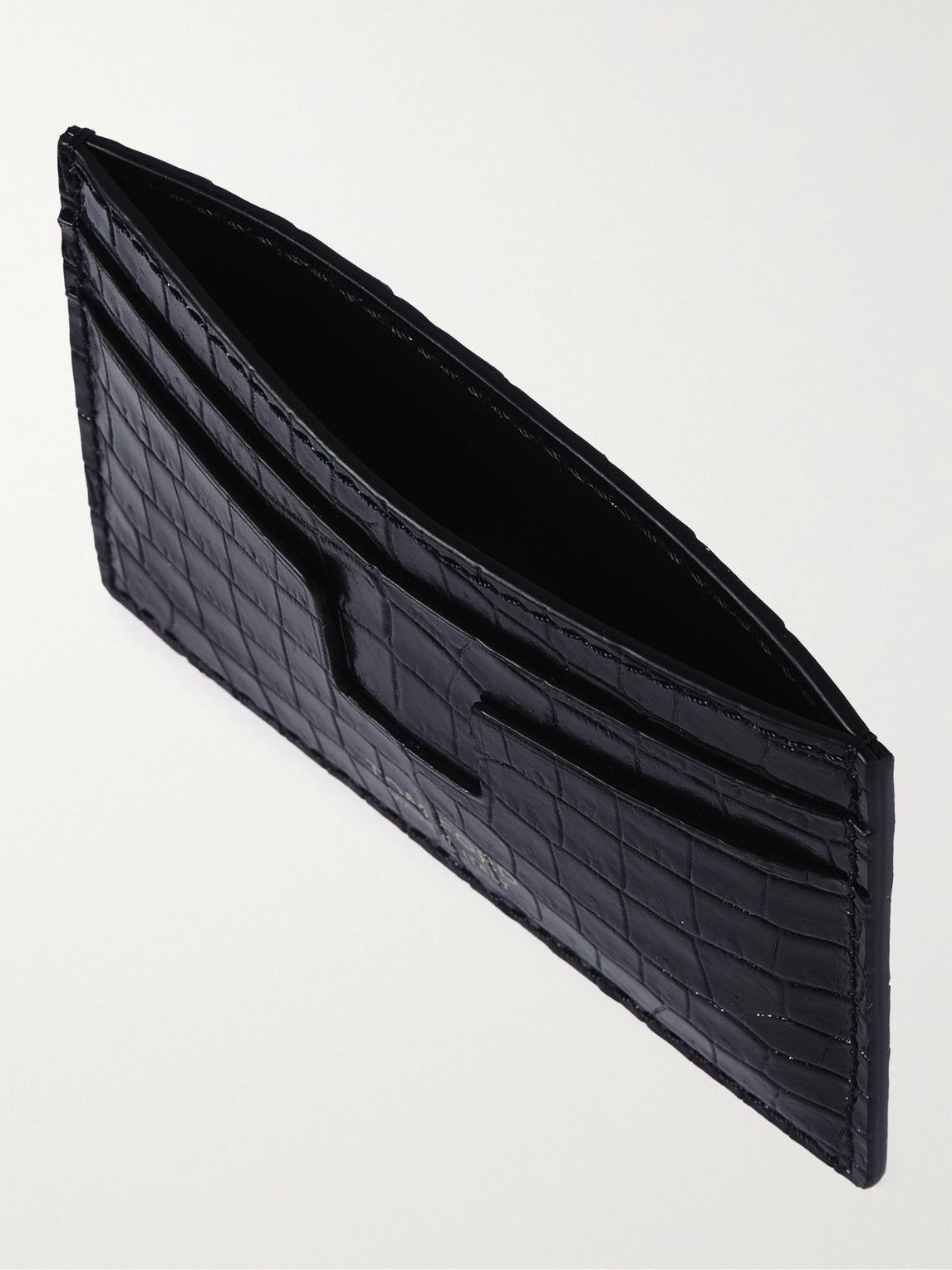 TOM FORD - Croc-Effect Leather Cardholder with Money Clip TOM FORD