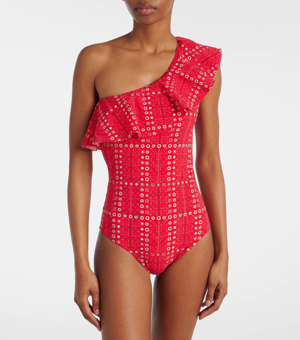 Marant Etoile Sicilya ruffled printed swimsuit