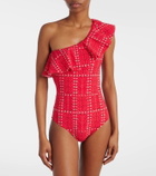 Marant Etoile Sicilya ruffled printed swimsuit