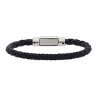 Salvatore Ferragamo Navy Small Braided Bracelet