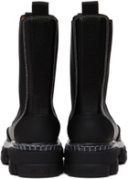 GANNI Black Cleated Chelsea Boots