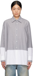 MM6 Maison Margiela Gray & White Paneled Shirt