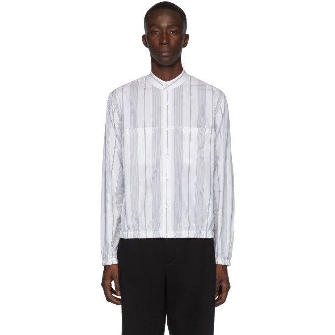 Photo: 3.1 Phillip Lim White and Black Striped Blouson Shirt