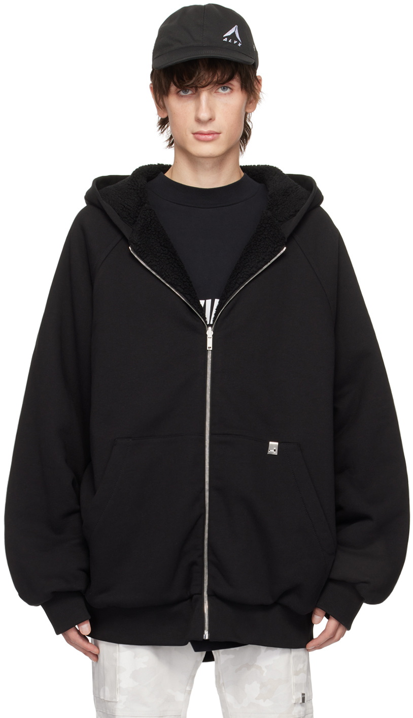 【1017 ALYX 9SM】Men's Garment Dye Reversible Zip-Up Hoodie 1017 ALYX 9SM BLACK GARMENT DYE REVERSIBLE ZIP-UP HOODIE
