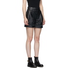 Chloe Black Textured Leather Shorts