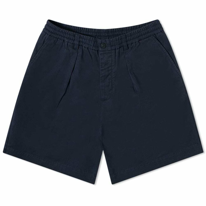 Photo: Universal Works Men's Pleated Track Short in Navy