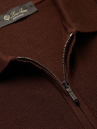 Loro Piana - Slim-Fit Wool and Silk-Blend Half-Zip Polo Shirt - Brown